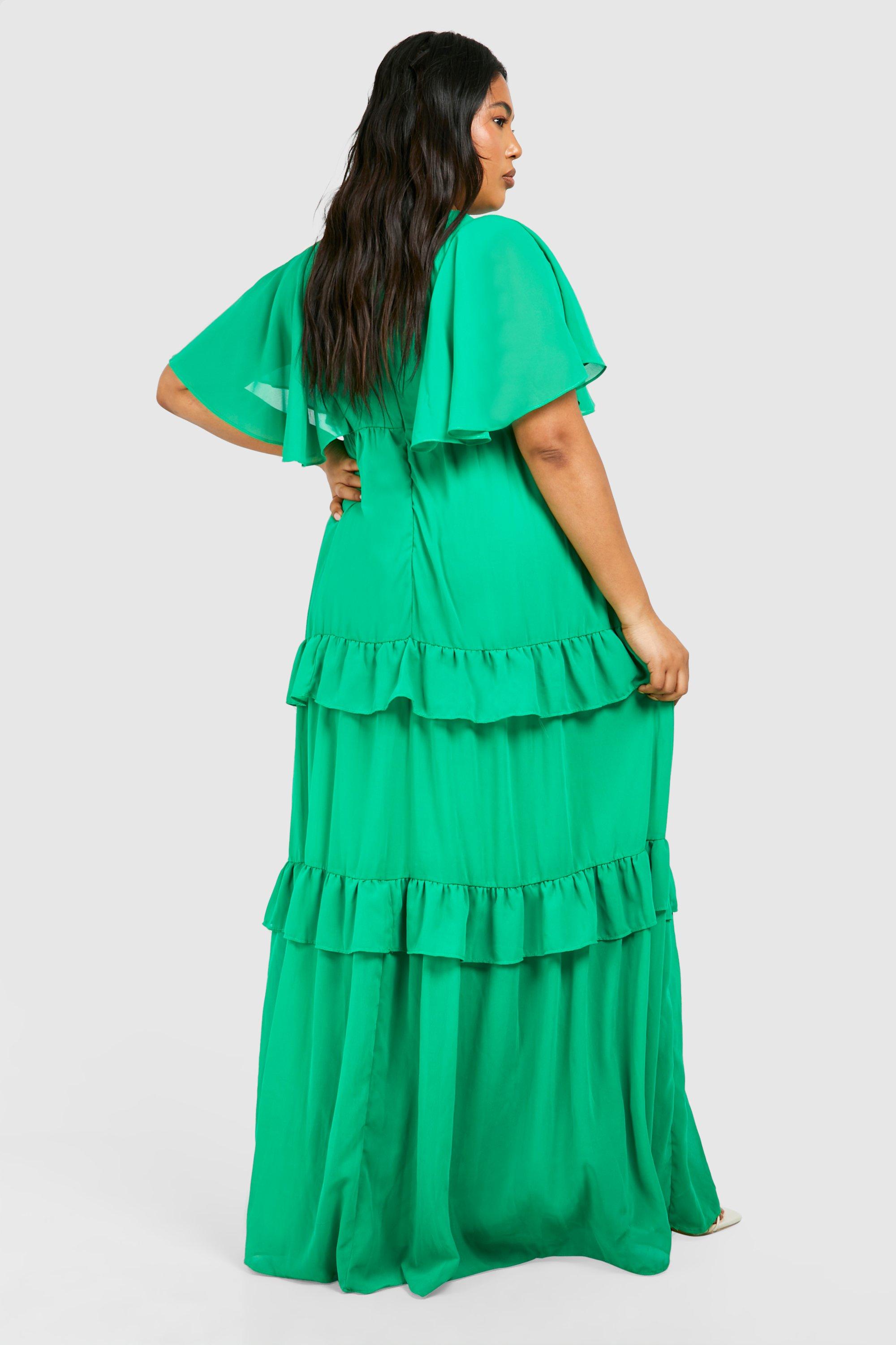 A-line midi dress with short sleeves - Beige - Sz. 40-64